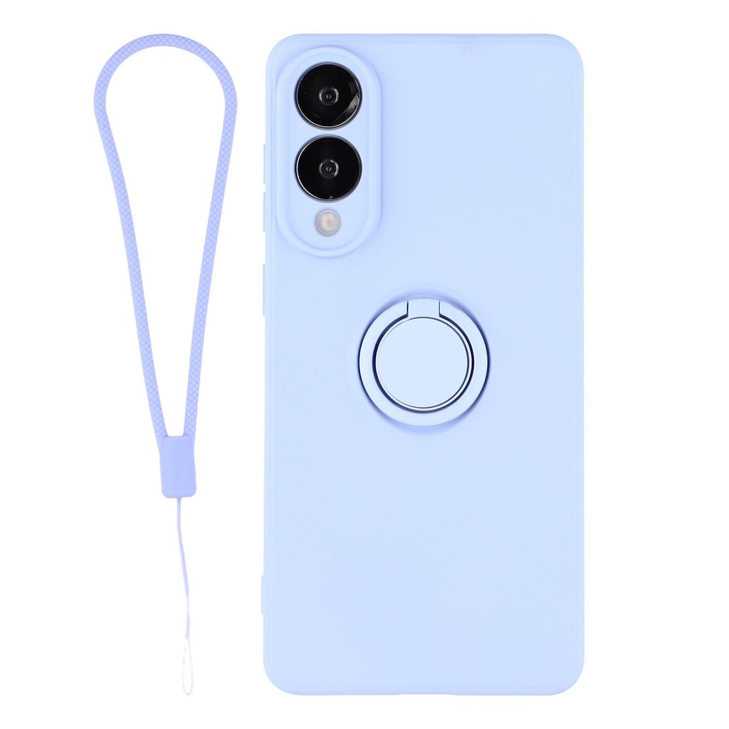 For Samsung Galaxy S25 Edge Silicone Case with Strap Ring Kickstand Phone Cover