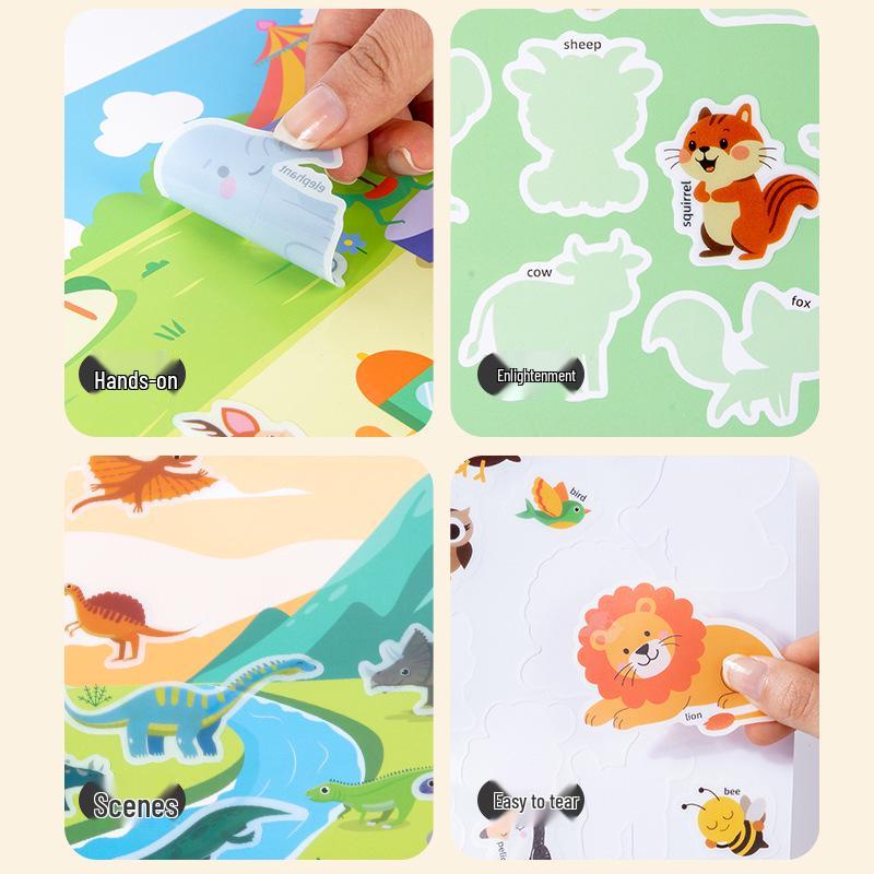 Interaktives magnetisches Puzzle- und Stickerbuch für Kleinkinder im Alter von 1-6 Jahren