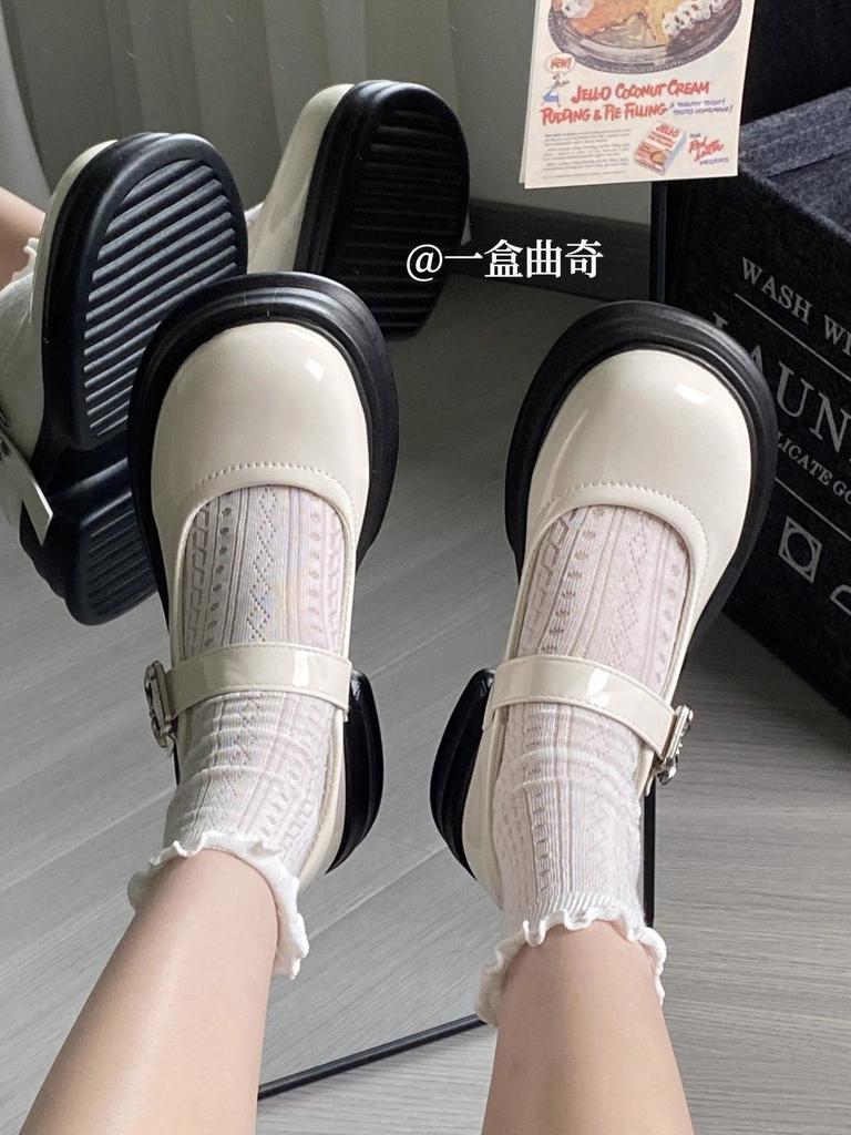 French High-heeled Retro Small Leather Shoes for Women's Spring and Summer 2025 New Butterfly One-word Buckle with Korean Version Mary Jane Shoes Ins