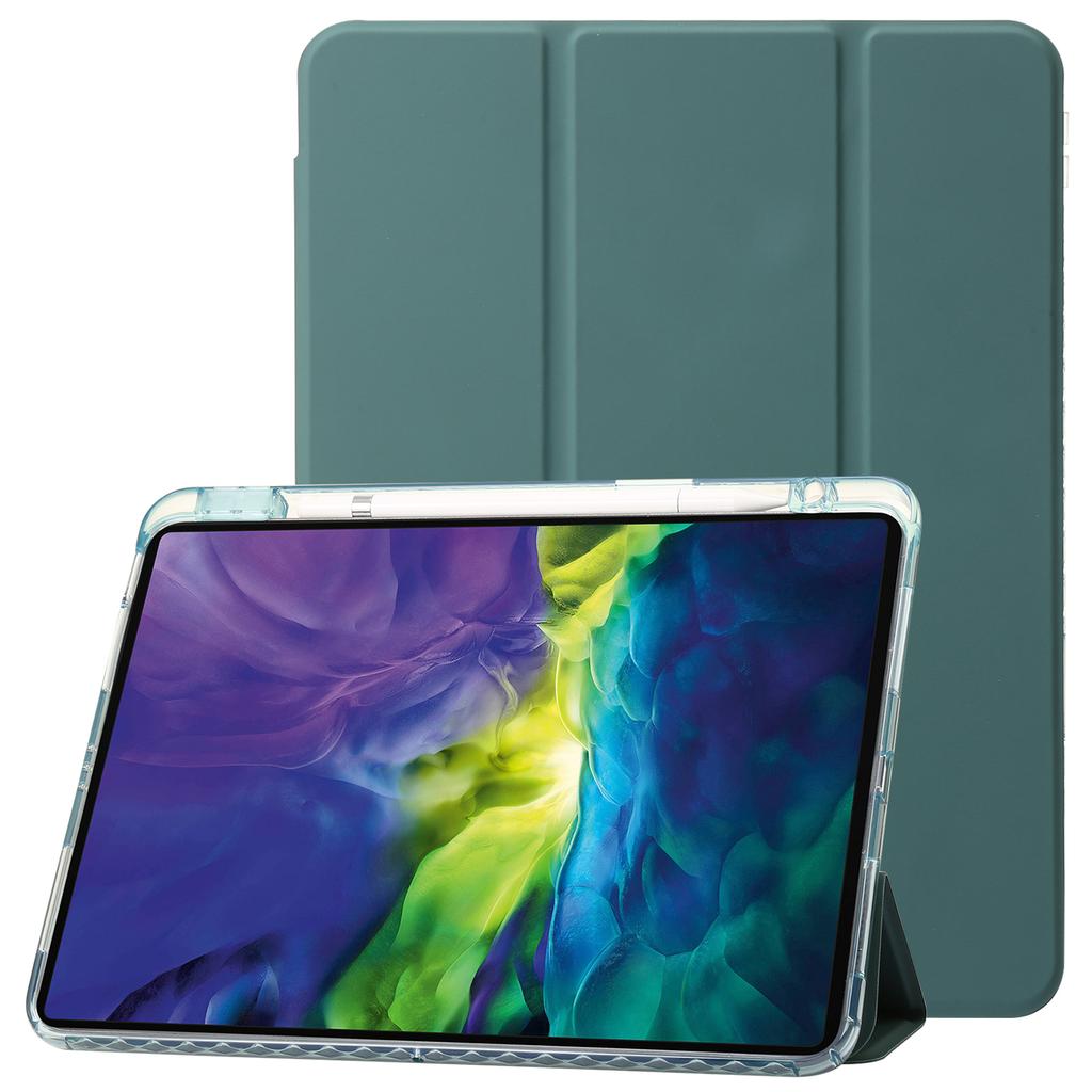 For iPad Pro 13 (2024) Tablet Case TPU+Acrylic+PU Drop Protection Cover with Tri-Fold Stand