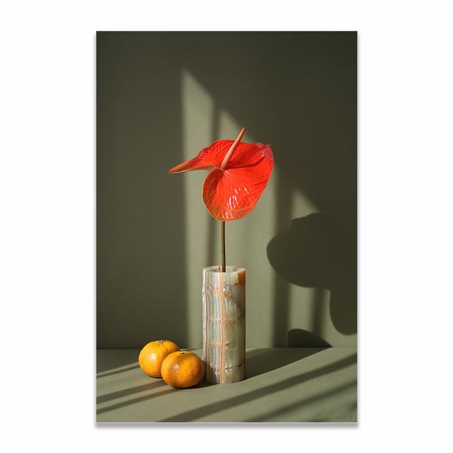 

Картина на холсте Закатный свет Листья Цветы Постеры Печать Натюрморт Современные скандинавские настенные картины Гостиная Домашний декор 21X30cm No Frame