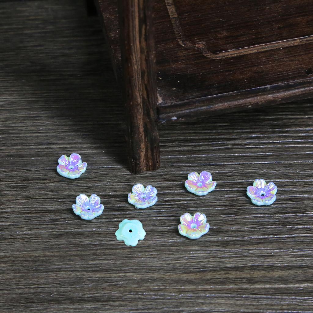 20pcs/Bag Flower Resin Imitation Shell Acrylic Beads Mounted Movable Type For Jewelry Making Handmade Crafts Accessories