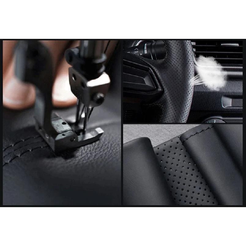 Custom Car Steering Wheel Braid Cover Hand Sewn Leather For Volkswagen VW Golf 6 GTI MK6 Polo GTI Scirocco R Car Accessories