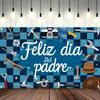 2D Blue and Black Tools Themed Father's Day Photography Background