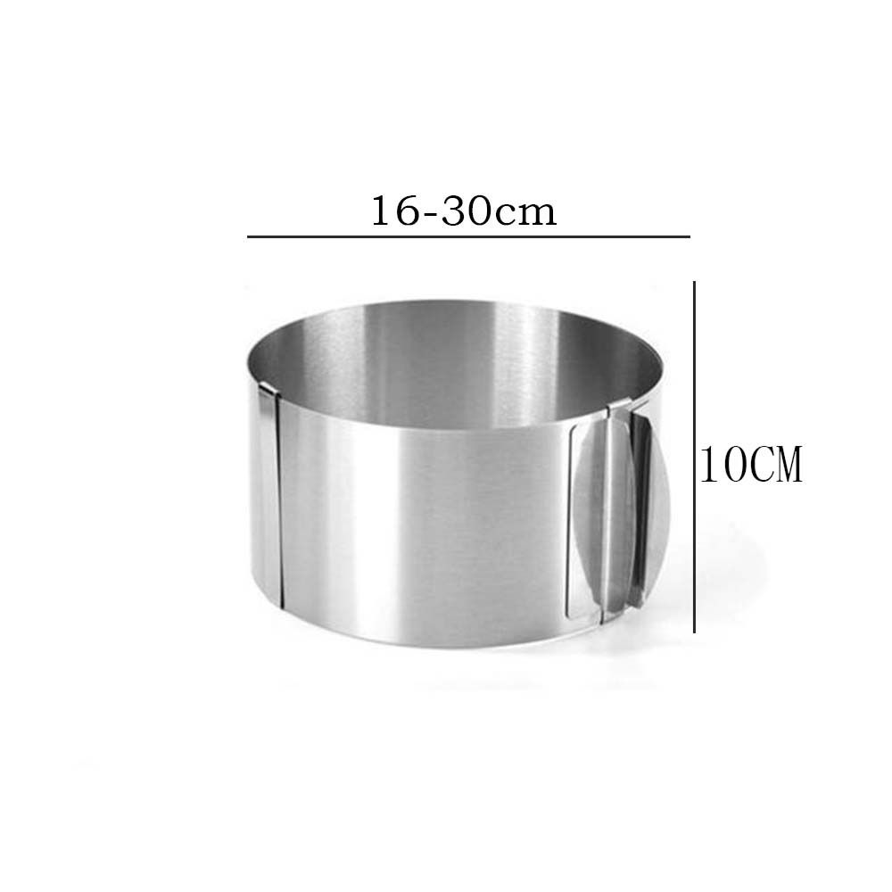 Supporto per dessert retrattile, stampo per torta con anello di mousse in acciaio inox graduato, tagliapasta per torta