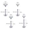 1Pc G23 Titanium Labret Lip Piercing Stud Internally Threaded Clear Zircon Ear Stud Helix Cartilage Tragus Body Piercing Jewelry
