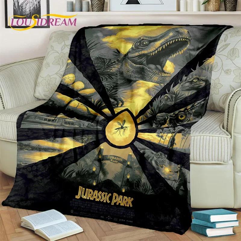 Jurassic Park Dinosaur 3D Cartoon Blanket,Flannel Throw Blanket for Home Bedroom Bed Sofa Picnic Office Hiking Leisure Nap Gift