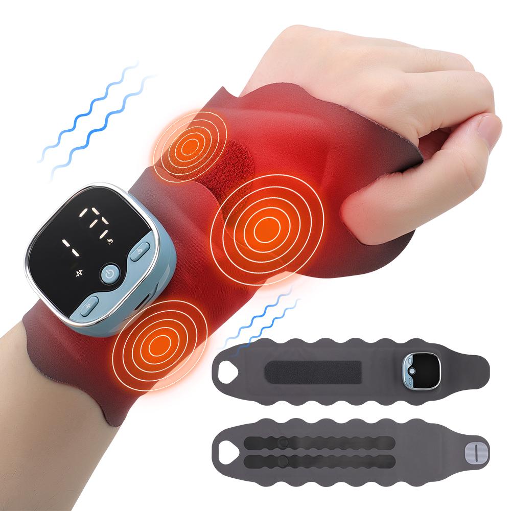 Electric Heating Wrist Massager  Wrist Guard Band Vibration Heated Wrist Brace 5 Modes Muscle Stimulator Wrist Heating Pad