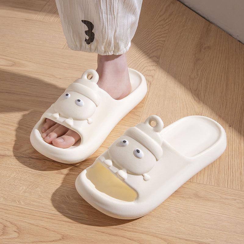 

Women s Summer 2025 Cartoon Slippers: Non-Slip, Thick Sole, EVA Indoor Home Bath Shoes 38-39 (fits 37-38) брудно-білий