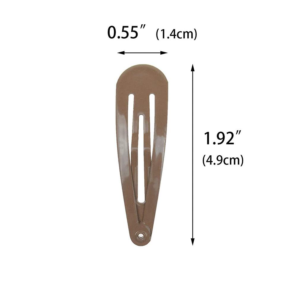 40pcs Solid Color Multicolored Metal Snap Hair Clips 2 Inch Barrettes for Women Accessories