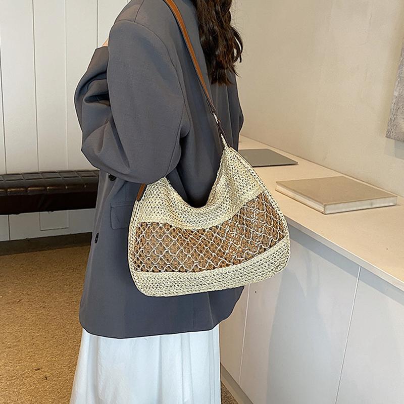 Woven Summer Fashion Straw Bag Beach Holiday Crossbody Bag Shopping Large Capacity Shoulder Bag For Ladies Women