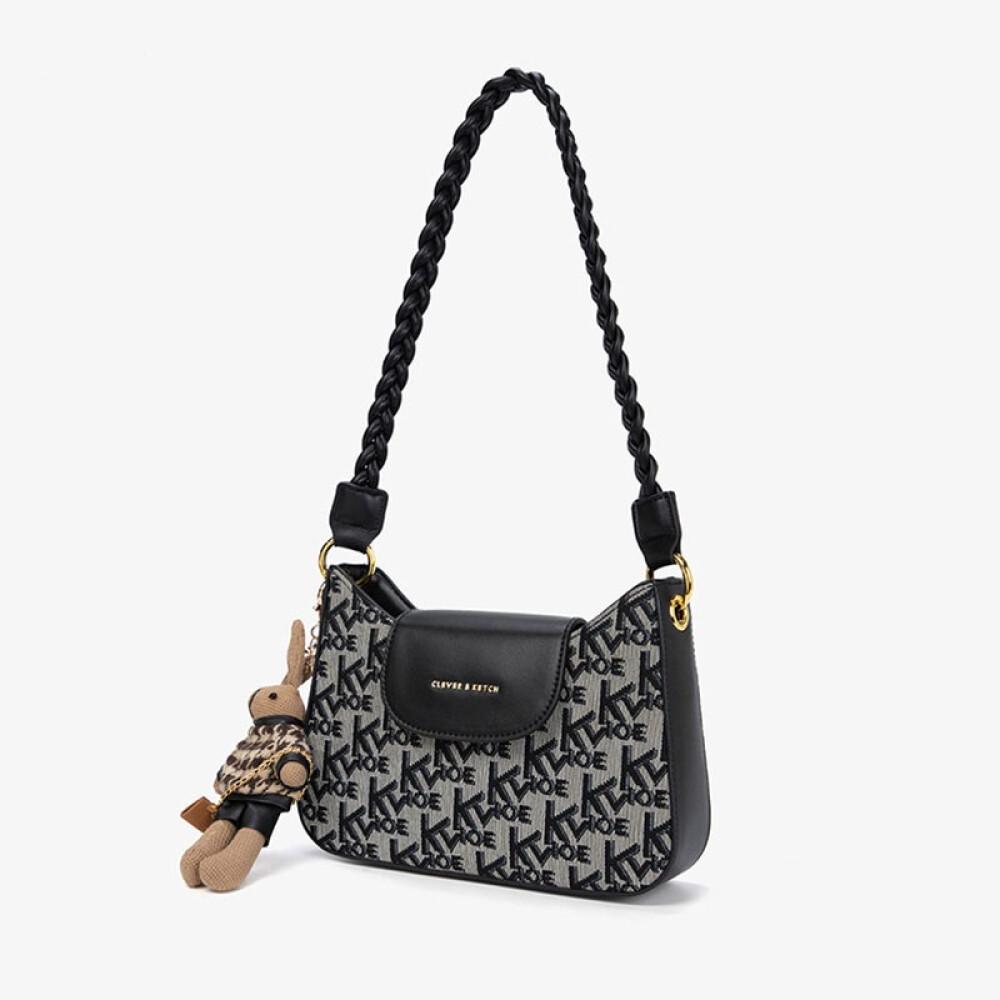 

Новая сумка через плечо, женская сумка-багет, сумка подмышки, мини-сумка через плечо, длина ко Дню святого Валентина, ширина 24 см, высота 5 см, высота 16 см чёрный