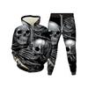 Skeleton Skull 3D Print Hoodies Pants Sets Men's Women Sweatshirts Sweatpants Two Piece Suits Outdoor Tracksuit Man's Clothing