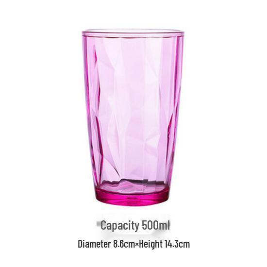Colored Acrylic Water Cup: Transparent, Heat-Resistant, Drop-Resistant—Perfect for Mouthwash, Juice, Tea, or Beer.
