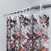 Charming Floral Shower Curtain Pink Purple Flowers Bath Decor Waterproof Fabric 3D Printed Waterproof Bathing Room Decoration Wh
