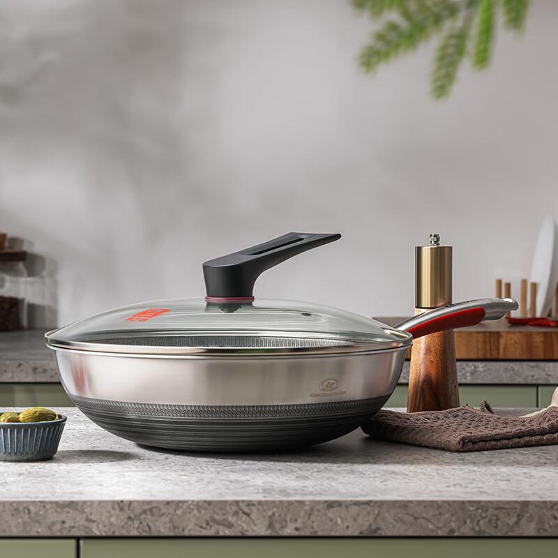 KOBACH 316L 32cm Double-Sided Honeycomb Non-Stick Wok