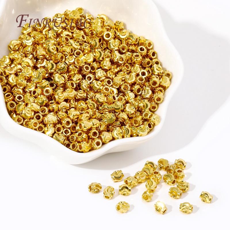 Lantern Shape Spacer Beads 18K Real Gold Plated Beads Separator Accessories For Bracelets DIY Jewelry Making Supplies