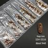 6-Grid Flat-Back Nail Art Rhinestone Set (1440pcs) - Mixed AB & Clear Glass Rhinestones Nail Decorations
