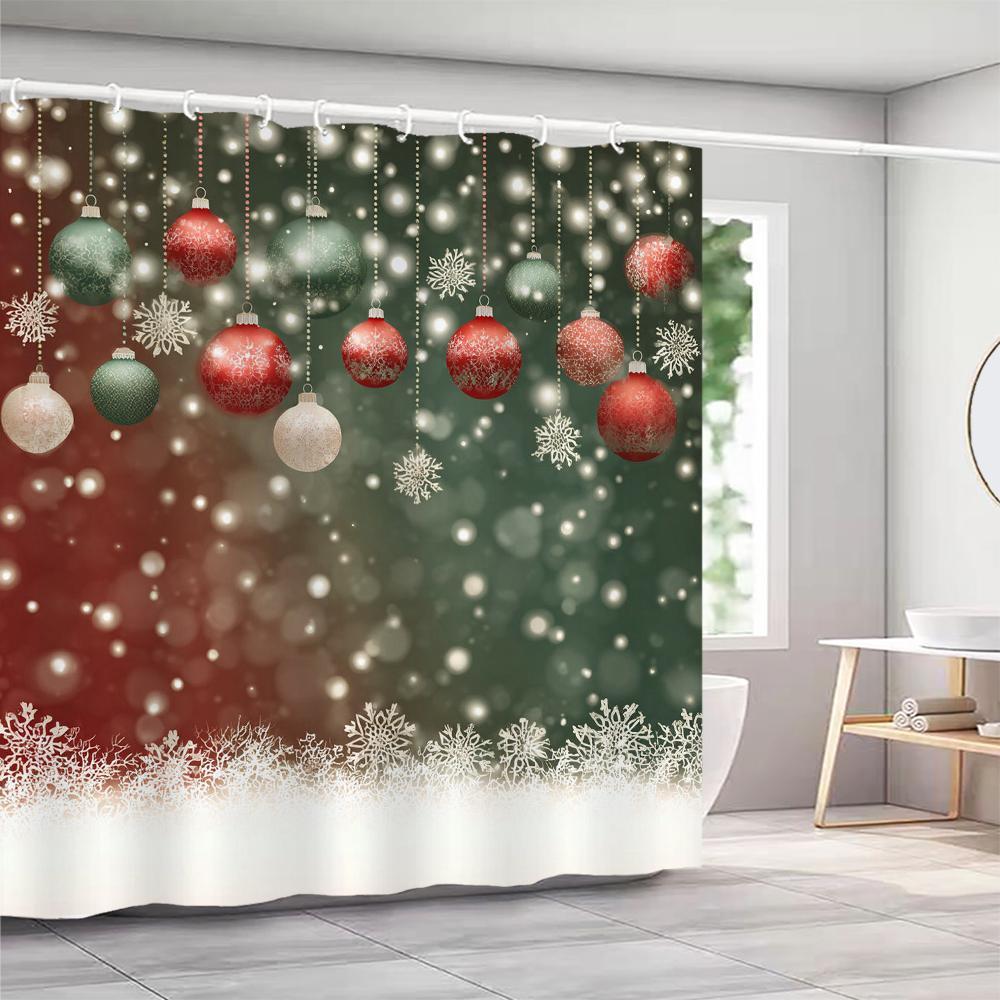 

Christmas Shower Curtains Christmas Gift Christmas Tree Deer Rustic Cottage Washable Home Bath Curtain Bathroom Decor 90x180cm-35x70in