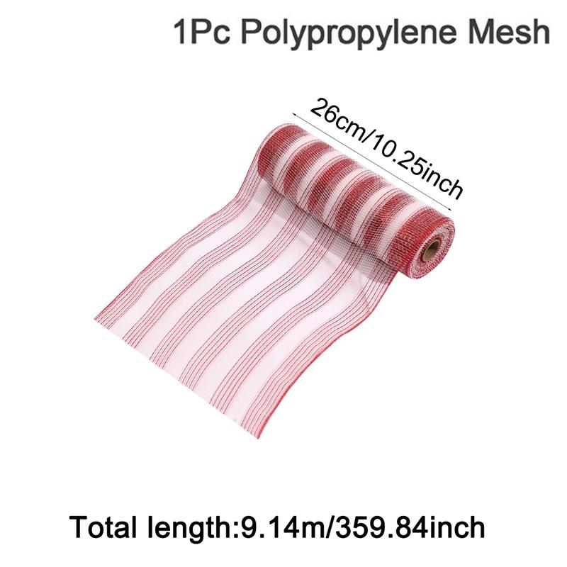 26cm 10Yards Christmas Decor Mesh Ribbon Glitter Mesh Roll for Christmas Tree Decorations Home Door Wreaths Garland Xmas Gifts