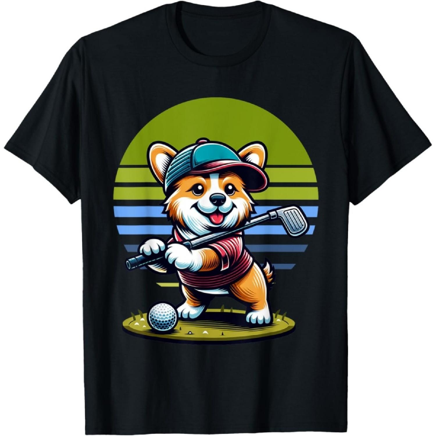 Standing Corgi Swinging Golf Club S