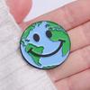 Earth Day Smiley Face Brooch Cute Design Geometric Pin Eye-catching Accessory For All