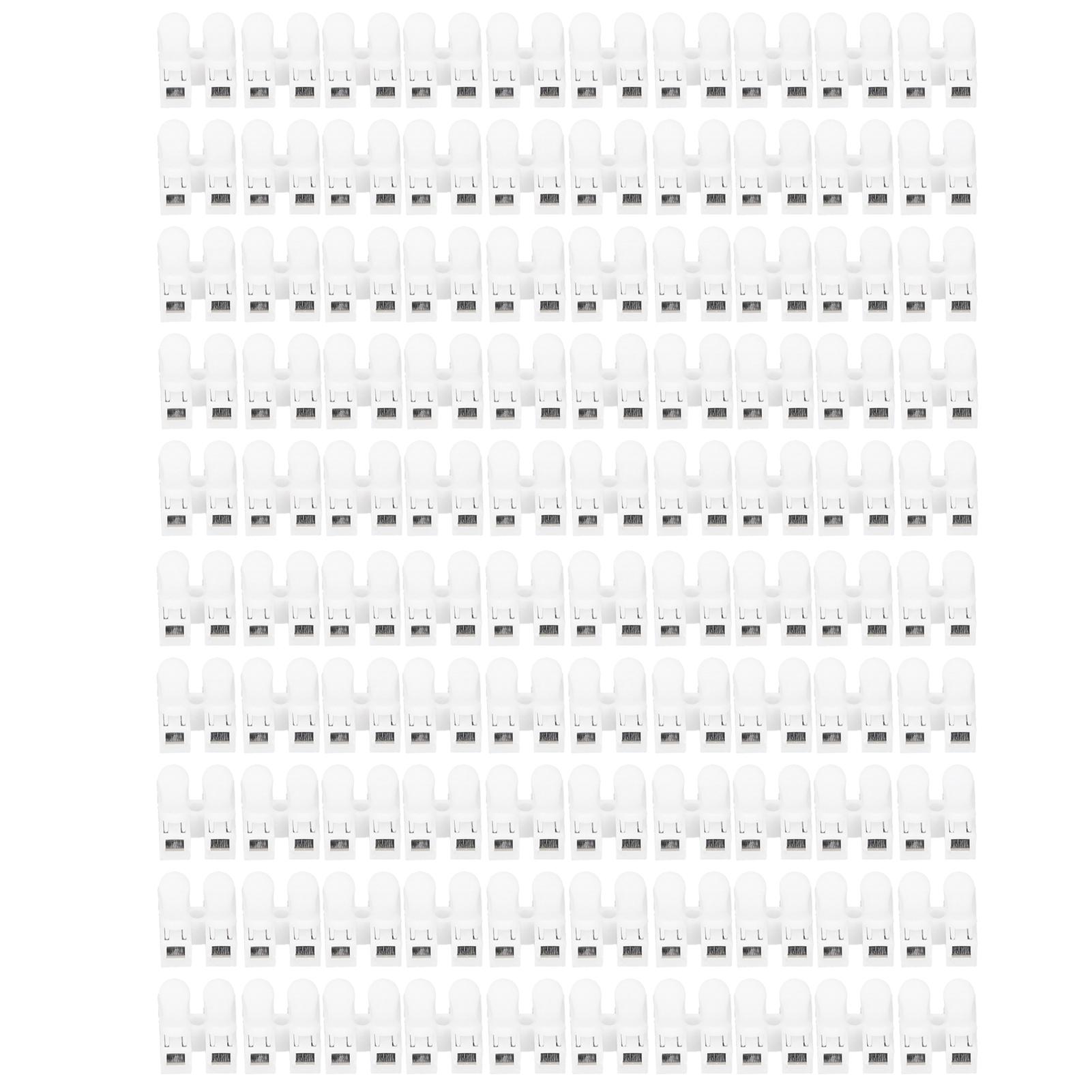

100pcs CH2 Connectors for LED Ceiling Light Flame Retardant 2 Port Press Terminal