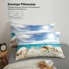 3pcs (1 Quilt Cover + 2 Pillowcases, Core Not Included) Bedding Set with 3D Beach Starfish And Conch Digital Print