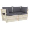 VidaXL 2-seater Garden Pallet Sofa, with Cushions Spruce Wood