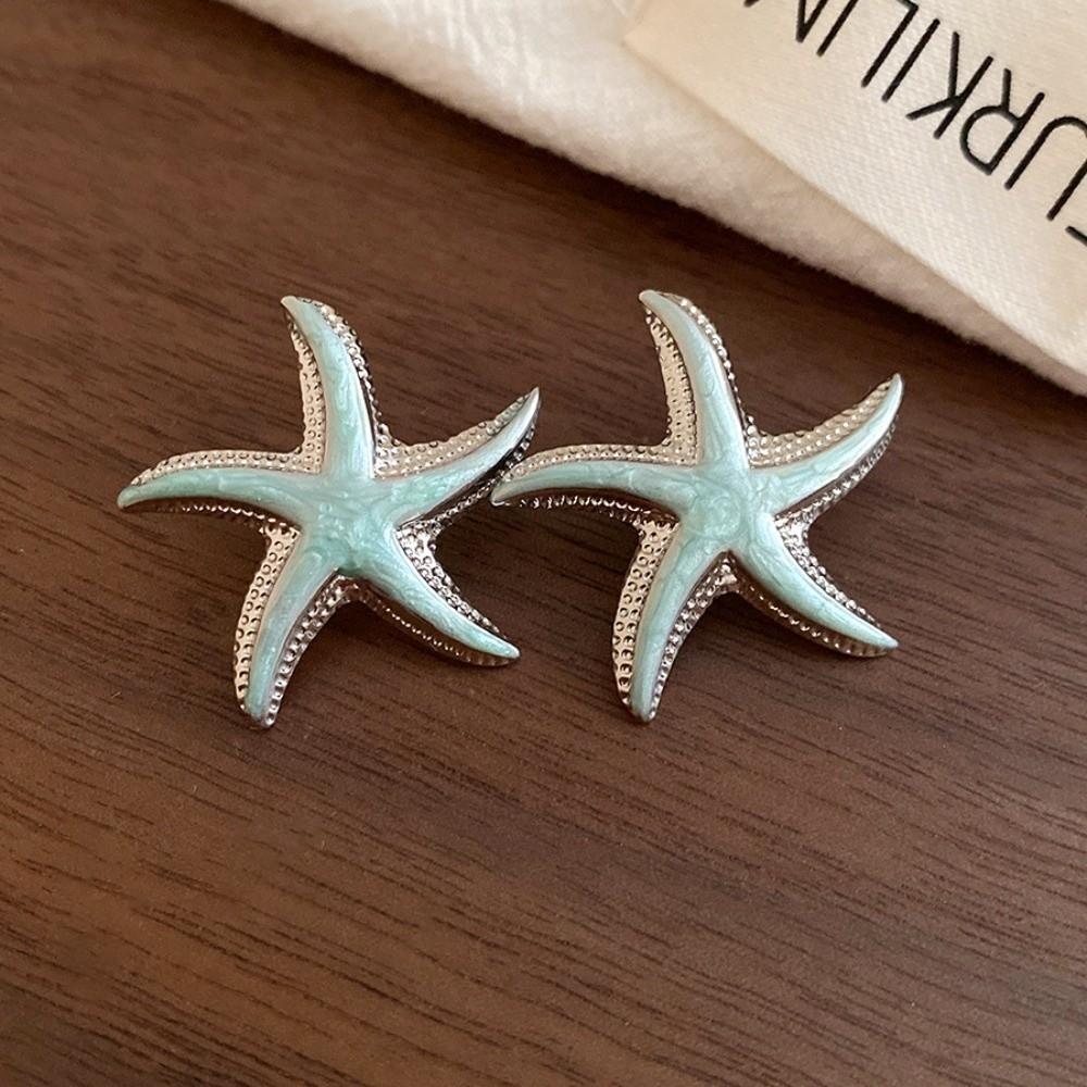 Star Starfish Stud Earrings Geometric Korean Style Earrings Cute Starfish Ear Studs  Beach Vacation