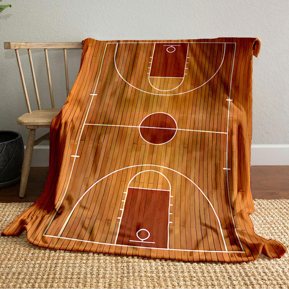 Basketball Court Design Blanket for All Seasons Blanket Lunch Break Throw Gift