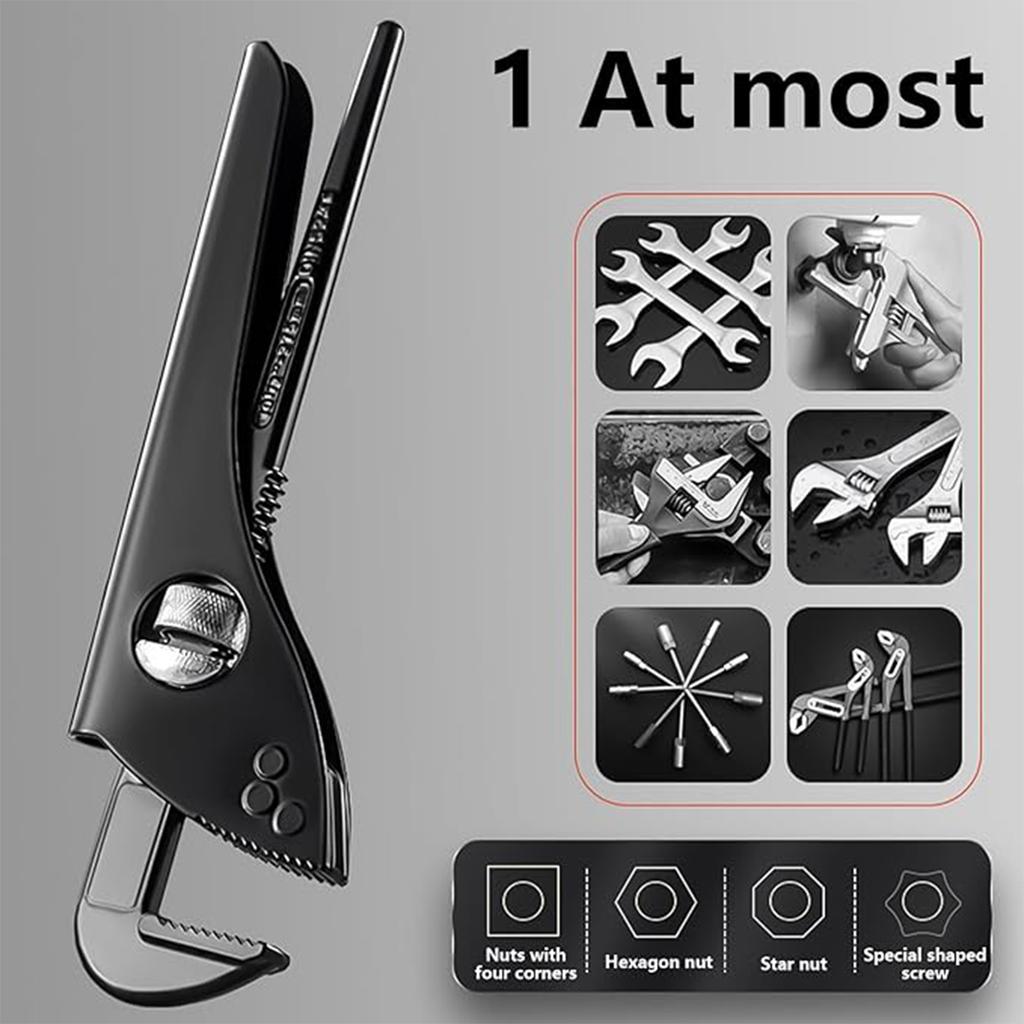 Adjustable Water Pump Wrench, Adjustable Pipe Wrench for Shaped Pipes,Various Sizes of Valve Fittings