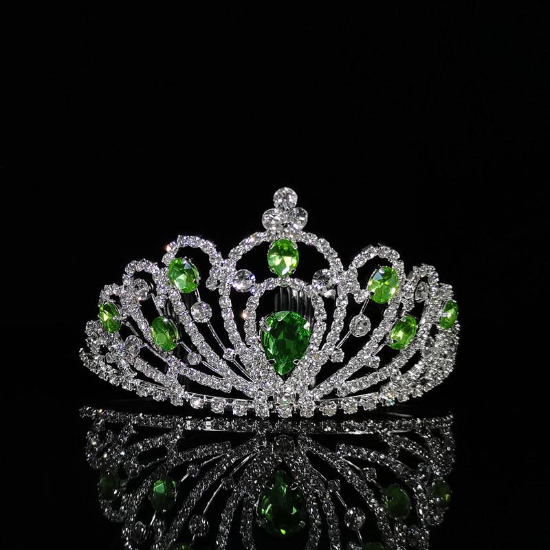 New Colorful Crystal Crown Wedding Bridal Women 'S Hair Accessories For Girls Birthday Fashion Headdress Bride Tiara Clip