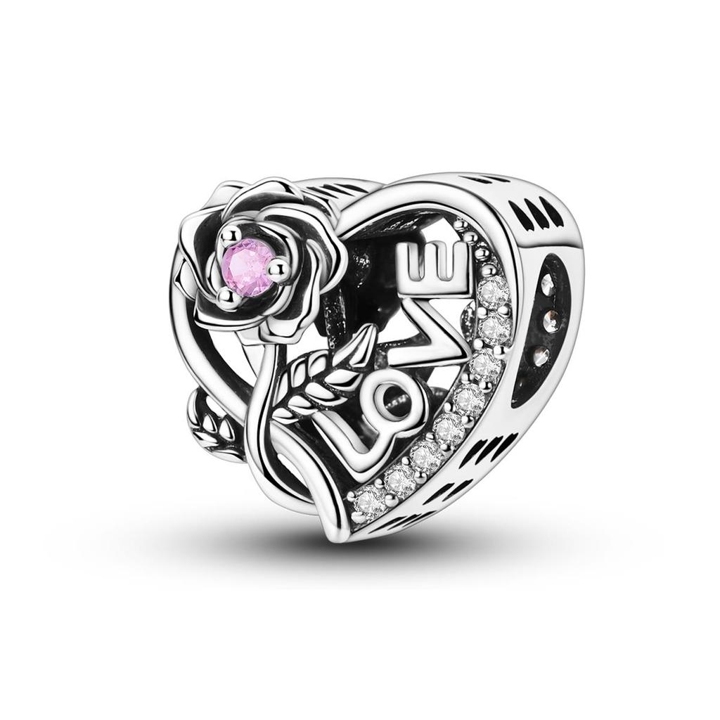 Copper Plated Newest Magic Cube Valentines Day Rose Charm Bead Charms Bead Charms Compatible With Authentic Bangle Bracelets Pendants Charm Fine Jewe