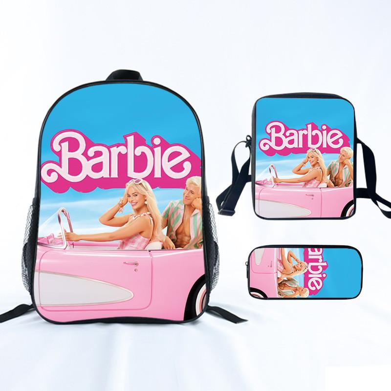 Barbie Princess School Bag Threepiece Set With Oxford Fabric For Girls Student Use