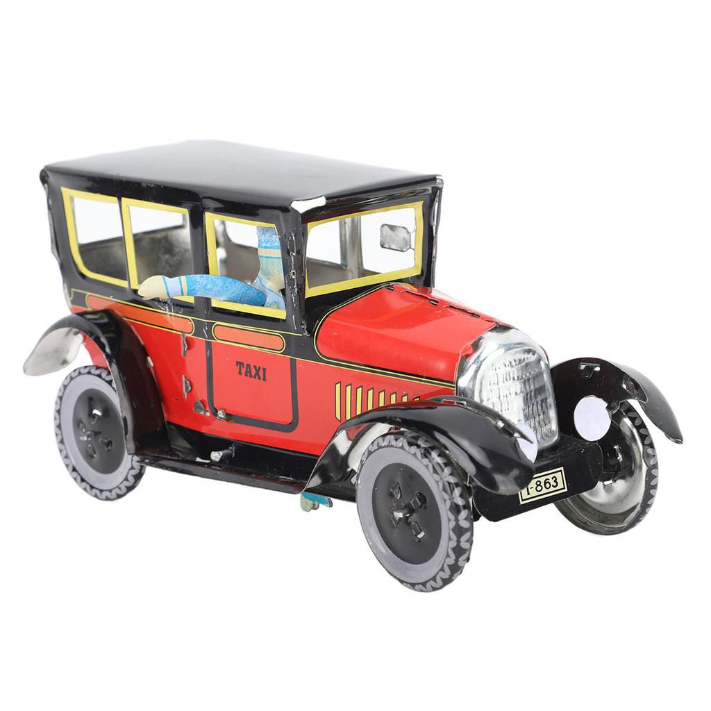 Aufzieh-Spielzeug Taxi Rote Farbe Stilvolles Vintage Aufzieh-Uhrwerk Spielzeugauto für Party Geburtstag