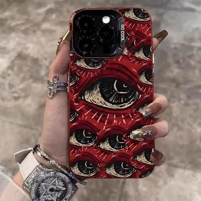Baisus, baisus raudonų akių raštas, minkštas telefono dėklas, skirtas iPhone 16 15 14 12 11 13 Pro Max 14Plus 12 13 Mini 7 8 Plus X XS Max XR galinis dangtelis