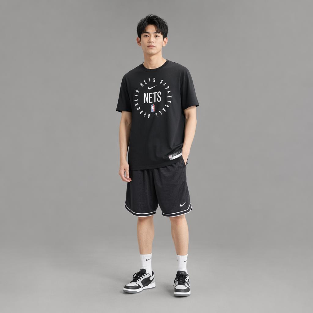 Nike Brooklyn Nets SS24 Moisture-Wicking Comfortable Soft Breathable Lightweight T-Shirt Men Tops Black HF1411-010