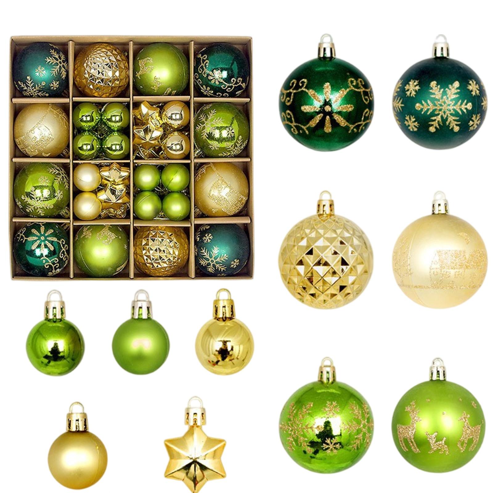 

44 шт. Прикраси для новорічної ялинки, пластикові кульки, прикраси для DIY виробів та розписані дизайнерські коробки, підвіска