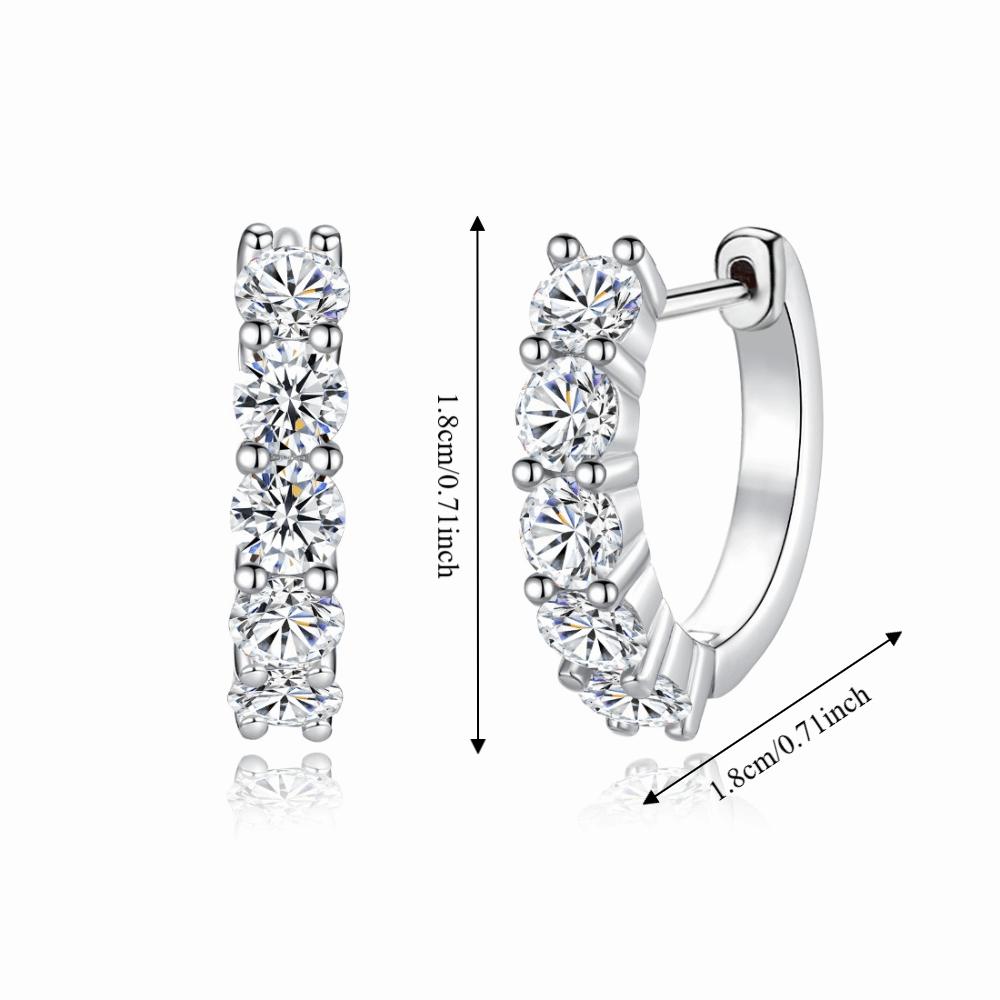 Temperament Crystal Studded Earrings Minimalist Plain Round Earrings Small Hoop Earrings  Wedding