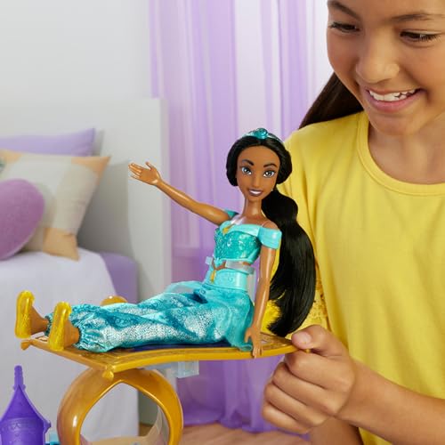 [Amazon.co.jp Exclusive] Disney/Disney Princess Jasmine Doll, Dress-Up Doll House, Pretend Play, Ages 3+, Blue, HLW12