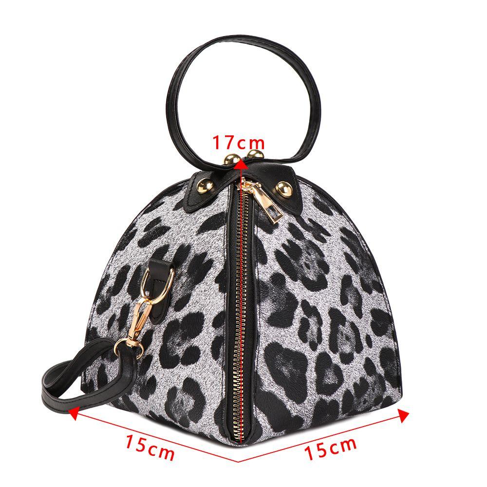 Casual Leopard Print Messenger Bag Large Capacity Multifunctional Dumpling Shape Wallet Pu Leather Handbag Women