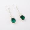 Chrome Diopside Gemstone 925 Sterling Silver Jewelry Handcrafted Earrings 1.76" EE-171-6