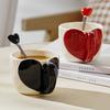 Set 2 Cutii Cadou Set Cești Ceramice Inimă Cuplu, Set Cești Cafea Cutie Cadou Romantice pentru Îndrăgostiți