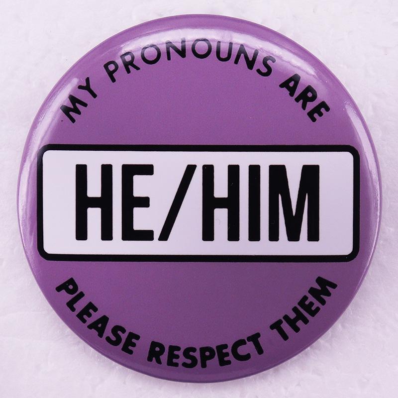Purple Fashion Tinplate Brooch Badge
