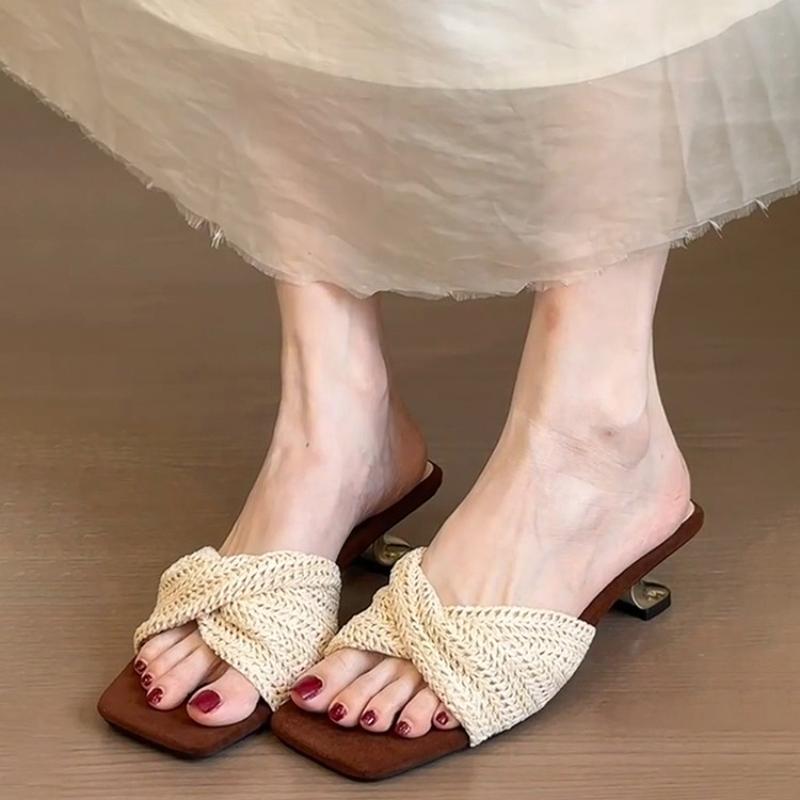 

Ретро Плетеные Римские Сандалии Открытый Носок Платформа Пляжные Шлепанцы Женский Дизайн Vaion Sle Плоская Подошва Дышащие Летние Вьетнамки 35 грязно-белый