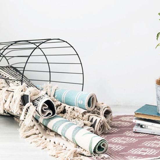 Cotton Linen Tassel Non-Slip Door Sofa Mat Floor Carpet Area Rug Tapestry Decor