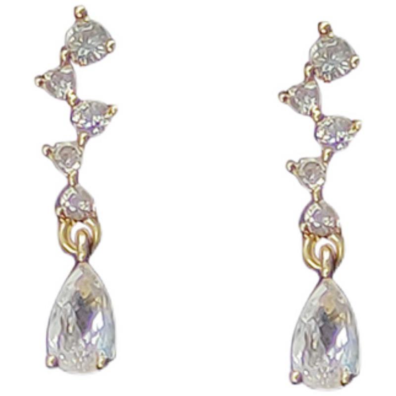 Simple French Diamond Drop Opal Temperament Earrings Earrings Women