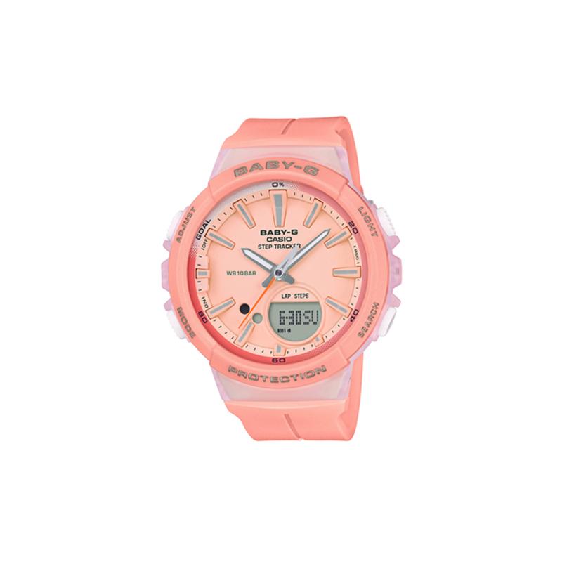 

Casio BABY-G Sports Series Multifunctional Pedometer Sports Waterproof Quartz Movement Resin Strap Japanese and Korean Watch Women s Watch BGS-100-4A розовый