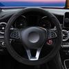 Universal Car Steering Wheel Cover Breathable Anti Slip PU Leather Steering Covers Suitable 37-38cm Auto Decoration Carbon Fiber
